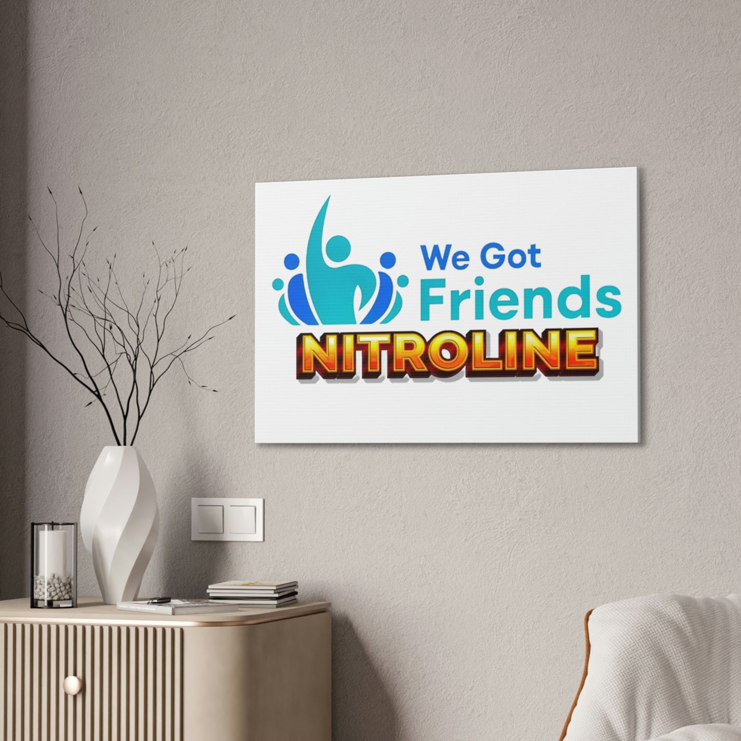 We Got Friends Office Art Canvas Stretched, 0.75"